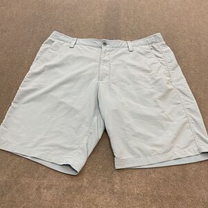 Under Armour Golf Shorts Mens 40‎ Light Blue Stretch Logo Pockets Outdoor Casual